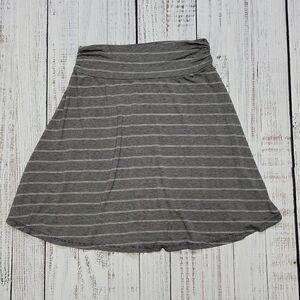 Women's Black & White Striped Fit & Flare Skater Casual Chic Skirt